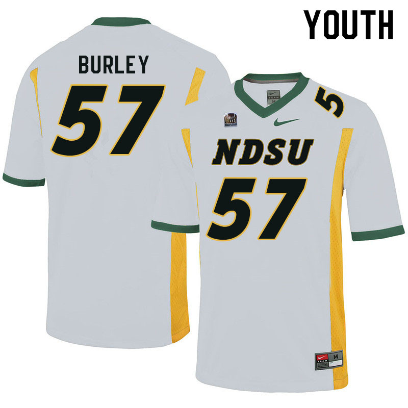 Youth #57 Allante Burley North Dakota State Bison College Football Jerseys Sale-White